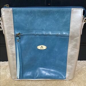 Blue and Silver Crossbody Bag